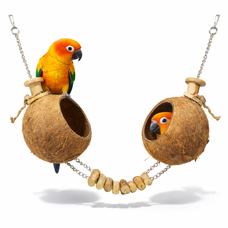 Kokosowy most dla małych i średnich papug od ParrotPlanet.pl