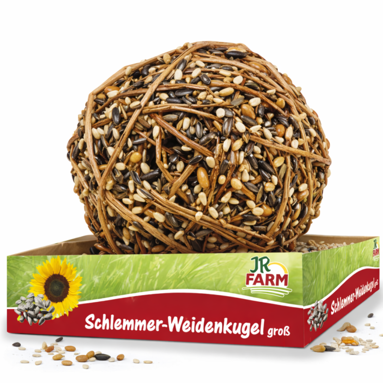 JR FARM Baryłka wierzbowa XXL z pysznościami - do zabawy i chrupania dla wszystkich papug 300g od ParrotPlanet.pl