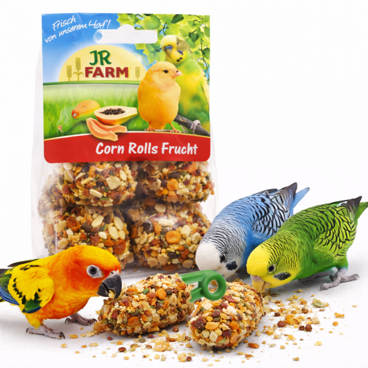 JR FARM Corn Rolls - kukurydziane bułki owocowe dla wszystkich papug 90g od ParrotPlanet.pl