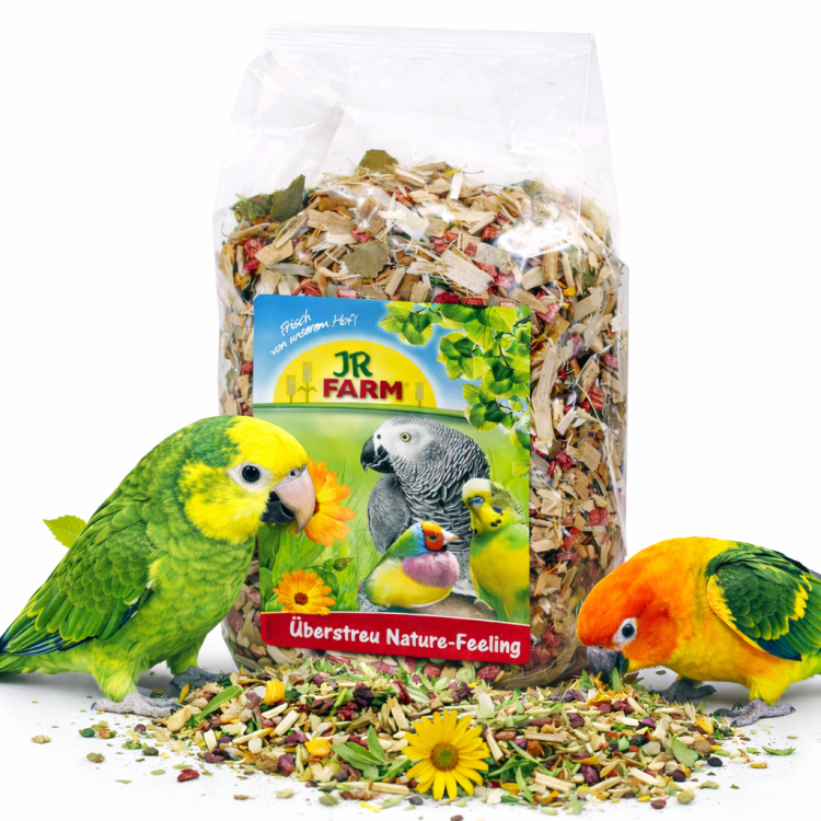 JR FARM Naturalna ściółka z ziołami i kwiatami dla wszystkich papug mieszkających w warunkach domowych 500g od ParrotPlanet.pl