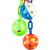 3 piłeczki z grzechotką na kolorowych Łańcuszkach - zabawka dla średnich i dużych papug od ParrotPlanet.pl
