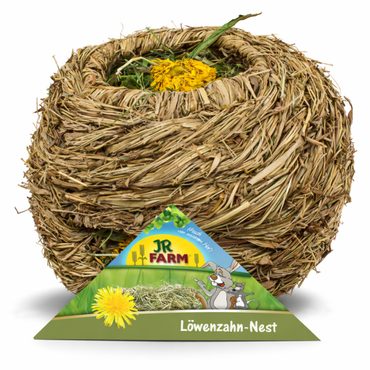 JR FARM Gniazdo z Mniszkiem Lekarskim 130 g naturalna kula z sianem dla gryzoni i królików od ParrotPlanet.pl