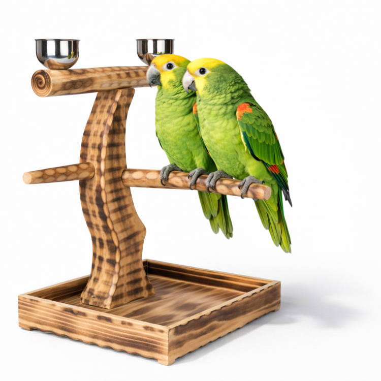 Naturalny drewniany stojak – żerdź – dla średnich i dużych papug od ParrotPlanet.pl