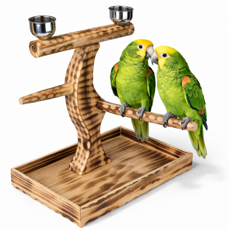 Naturalny drewniany stojak – żerdź – dla średnich i dużych papug od ParrotPlanet.pl