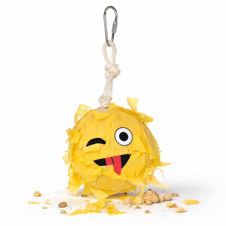 Emoji Piniata – zabawka do żerowania dla średnich papug od ParrotPlanet.pl