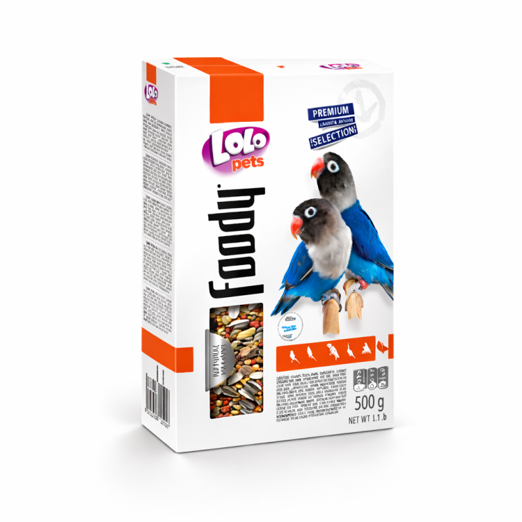 LoLo Pets FOODY PREMIUM 500 g pokarm dla NIEROZŁĄCZEK od ParrotPlanet.pl