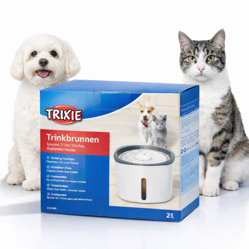 TRIXIE Fontanna do Picia 2 l | Automatyczne poidło dla kotów i małych psów od ParrotPlanet.pl