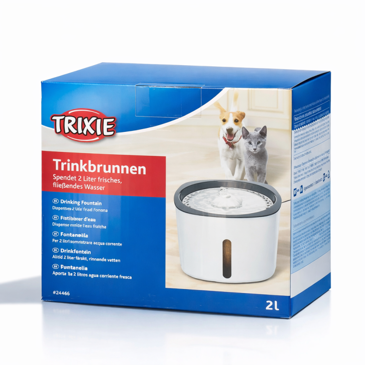 TRIXIE Fontanna do Picia 2 l | Automatyczne poidło dla kotów i małych psów od ParrotPlanet.pl