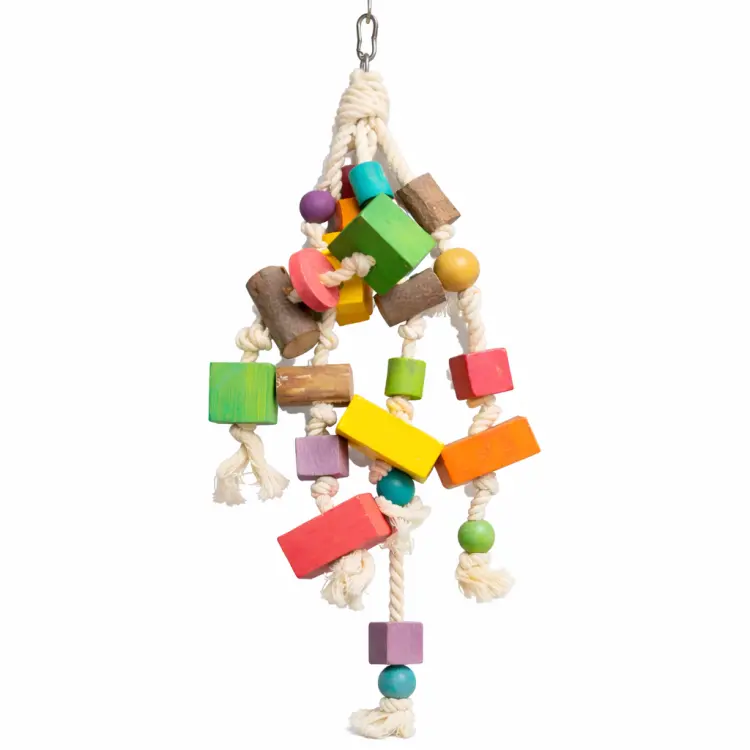 Kolorowa Kaskada | Duża zabawka manipulacyjna dla średnich i dużych papug od ParrotPlanet.pl