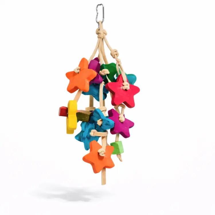 Gwieździsta Galaktyka | Kolorowa zabawka manipulacyjna dla małych i średnich papug od ParrotPlanet.pl