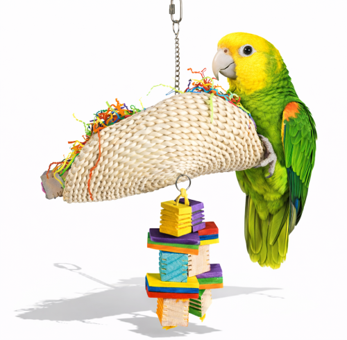 Taco z Przekąskami 40 cm | Naturalna zabawka foragingowa dla papug od ParrotPlanet.pl