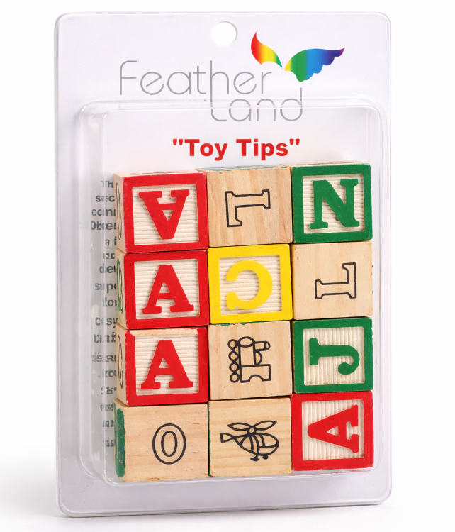 Klocki ABC rozm.M - 12 sztuk - części zamienne do robienia zabawek dla papug DIY lub zabawka do łapki od ParrotPlanet.pl