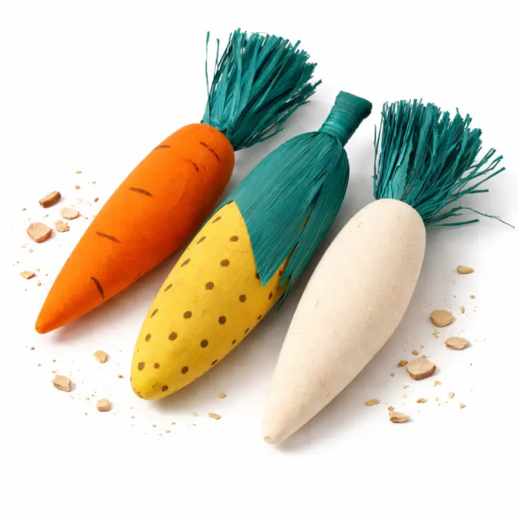 Zestaw gryzaków naturalnych 3 szt. 10 cm – zabawka do łapki dla papug  od ParrotPlanet.pl