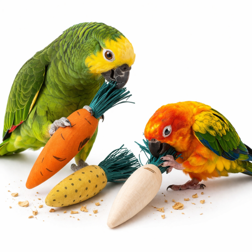 Zestaw gryzaków naturalnych 3 szt. 10 cm – zabawka do łapki dla papug  od ParrotPlanet.pl