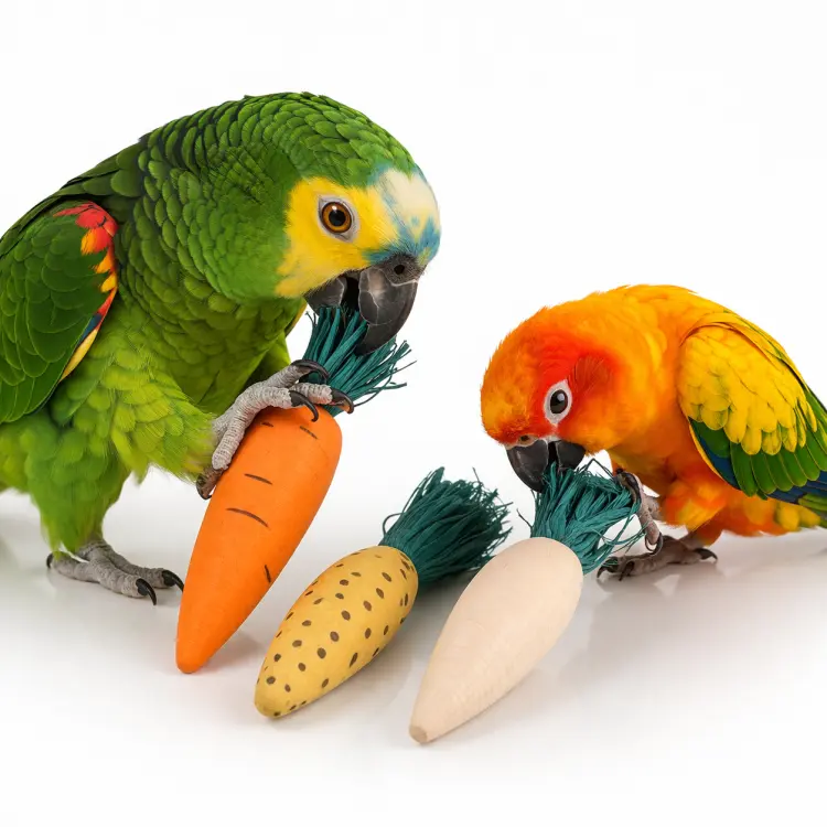 Zestaw gryzaków naturalnych 3 szt. 10 cm – zabawka do łapki dla papug  od ParrotPlanet.pl