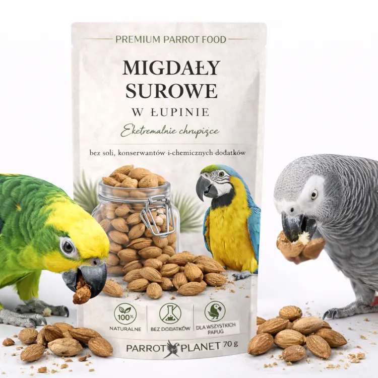 Premium Parrot Food - Migdały w Skorupce - dla wszystkich papug 100g  od ParrotPlanet.pl