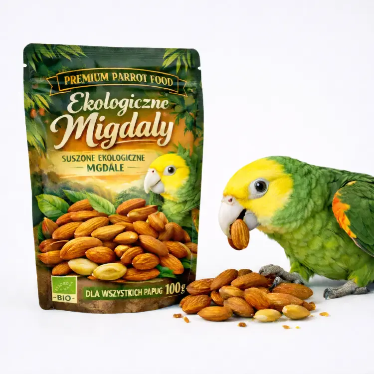 Premium Parrot Food -Ekologiczne Migdały - dla wszystkich papug 100g od ParrotPlanet.pl
