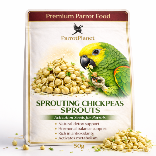 Premium Parrot Food | Ciecierzyca | Nasiona na Kiełki | dla Papug 50g od ParrotPlanet.pl