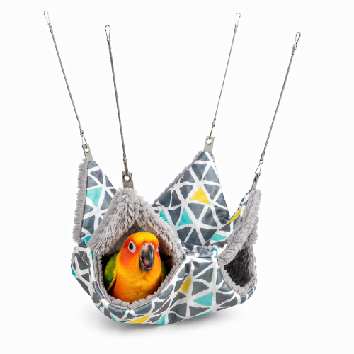 Hamak dwupiętrowy dla papug 30 x 30 cm – miękka strefa odpoczynku i obserwacji od ParrotPlanet.pl
