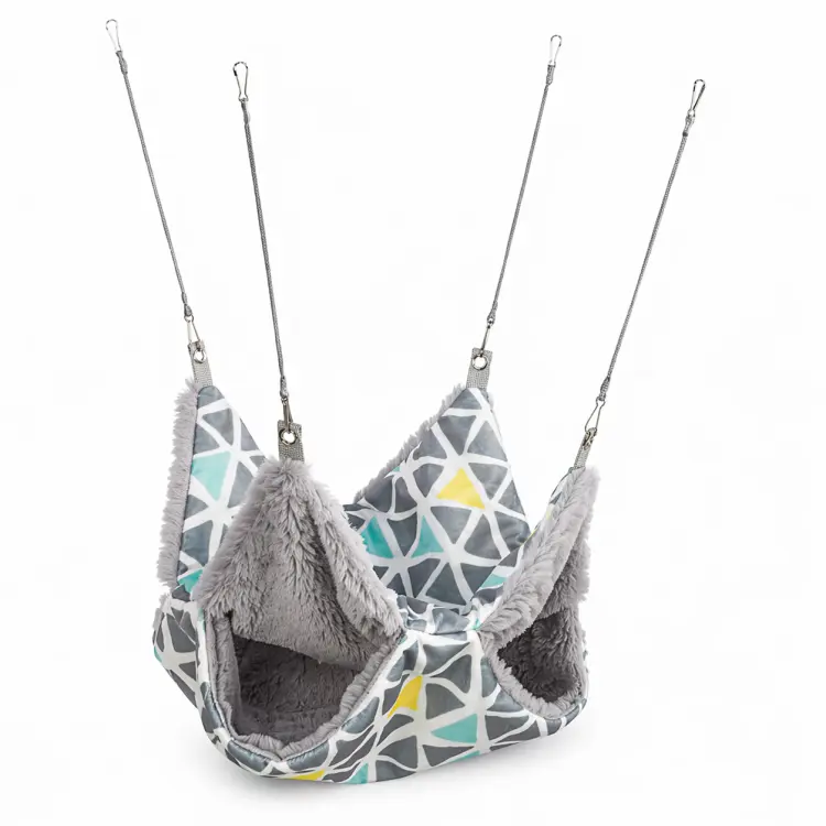 Hamak dwupiętrowy | Namiot | Jaskinia dla lotopałanek i gryzoni | 30 x 30 cm –| miękka strefa odpoczynku i obserwacji od ParrotPlanet.pl