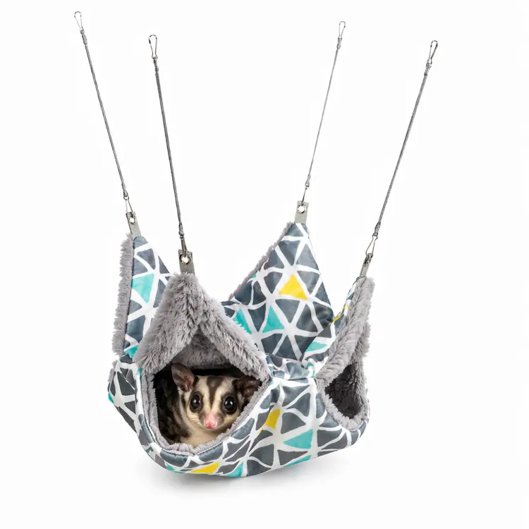 Hamak dwupiętrowy | Namiot | Jaskinia dla lotopałanek i gryzoni | 30 x 30 cm –| miękka strefa odpoczynku i obserwacji od ParrotPlanet.pl