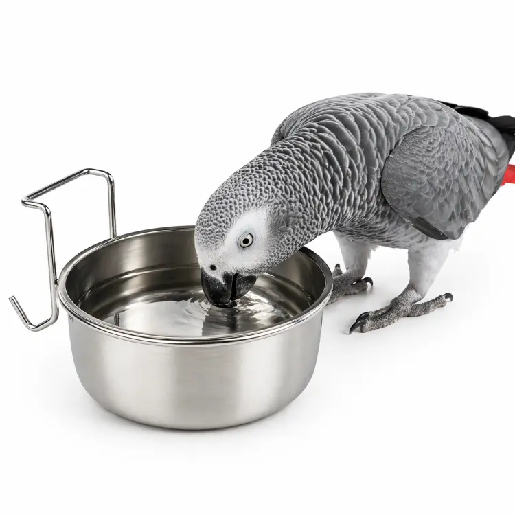 Miska zawieszana dla papug 950 ml 15 cm stal nierdzewna – wygodne karmienie i czystość w klatce od ParrotPlanet.pl