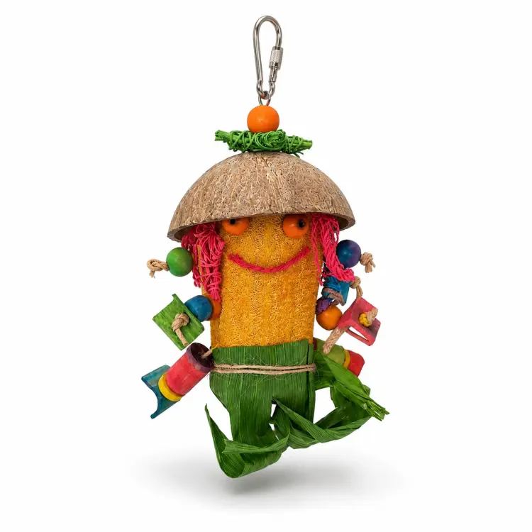 Luffa Man | naturalna zabawka dla średnich i większych papug | 30 x 16 x 10 cm od ParrotPlanet.pl
