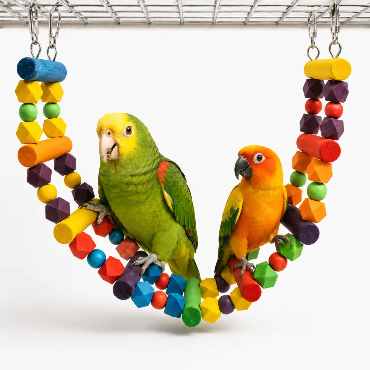 Kolorowa Drabinka - zabawka dla wszystkich papug z podwójnym mocowaniem od ParrotPlanet.pl