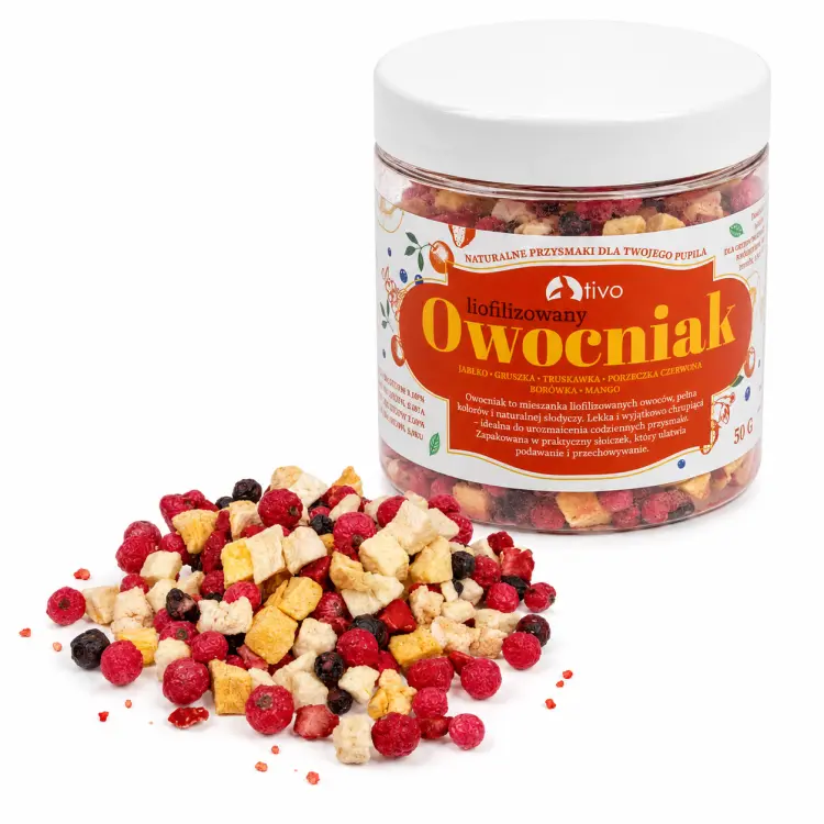 Owocniak- chrupiące liofilizowane owoce dla papug 50g od ParrotPlanet.pl