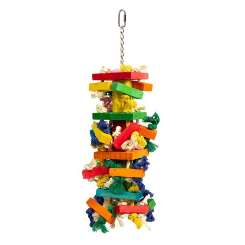Big Blocks Adventure XL – duża drewniana zabawka dla papug 50 × 14 × 14 cm od ParrotPlanet.pl