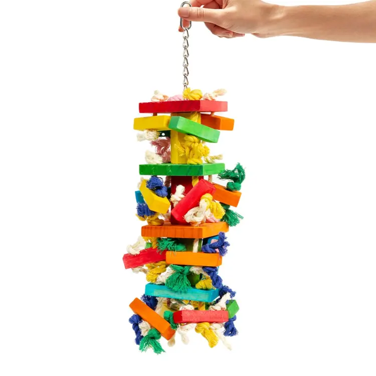 Big Blocks Adventure XL – duża drewniana zabawka dla papug 50 × 14 × 14 cm od ParrotPlanet.pl