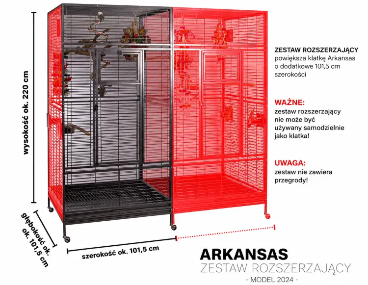 Montana NEW ARKANSAS 2024 – moduł rozszerzający do klatki dla papug 101,5 × 101,5 cm - od ParrotPlanet.pl - wyłaczny dystrybutor Montana w Polsce