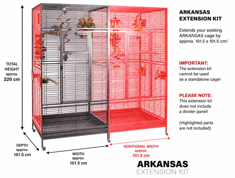 Montana NEW ARKANSAS 2024 Platinum - jasny | moduł rozszerzający | do klatki dla papug 101,5 × 101,5 cm od ParrotPlanet.pl- wyłaczny przedstawiciel Montana w Polsce