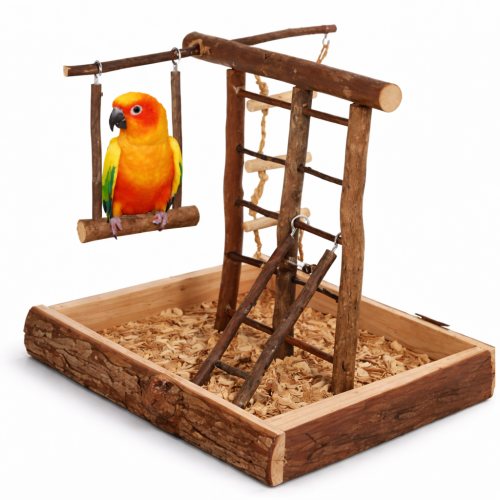 Drewniany Plac zabaw - dla małych papug  od ParrotPlanet.pl