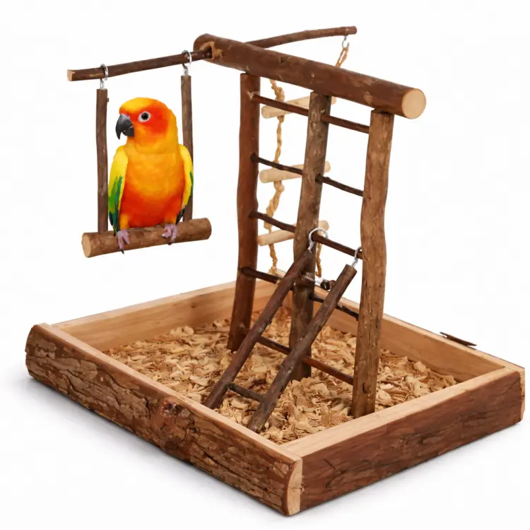 Drewniany Plac zabaw - dla małych papug  od ParrotPlanet.pl