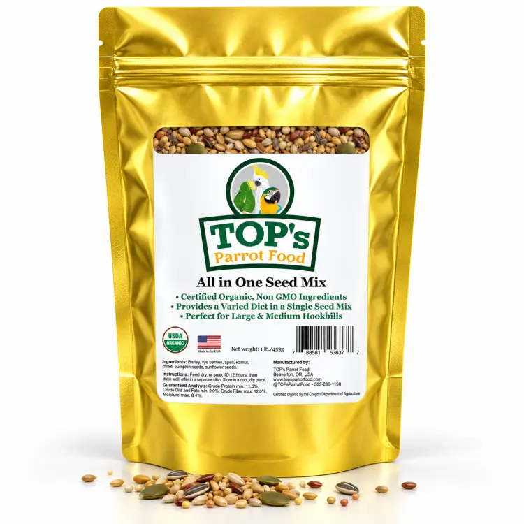 TOP'S All In One Soak Mix - Organiczna mieszanka do kiełkowania dla dużych papug 453g ParrotPlanet.pl