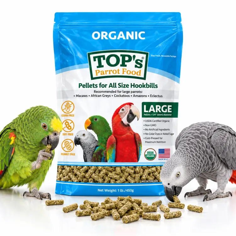 TOP's Parrot Pellets for All Size HookBills - Organiczny granulat Top's dla średnich i dużych PaPug 453 g od ParrotPlanet.pl