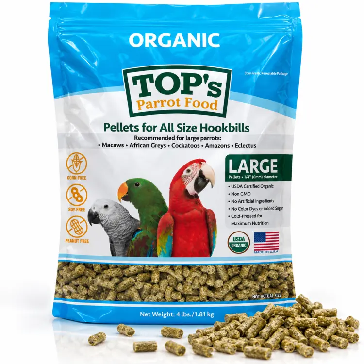 TOP'S Parrot Pellets for All Size Hookbills – organiczny granulat dla średnich i dużych h papug – 1,81 kg od ParrotPlanet.pl