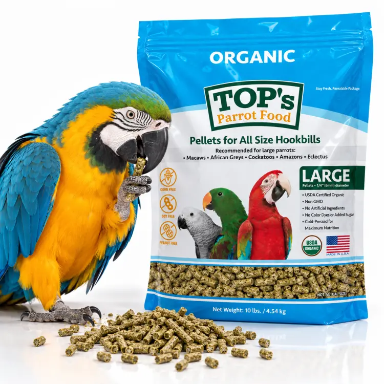TOP's Parrot Pellets for All Size HookBills - Organiczny granulat Top's dla wszystkich gatunków PaPug 4,54 kg od ParrotPlanet.pl