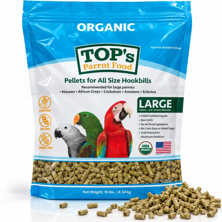 TOP's Parrot Pellets for All Size HookBills - Organiczny granulat Top's dla wszystkich gatunków PaPug 4,54 kg od ParrotPlanet.pl