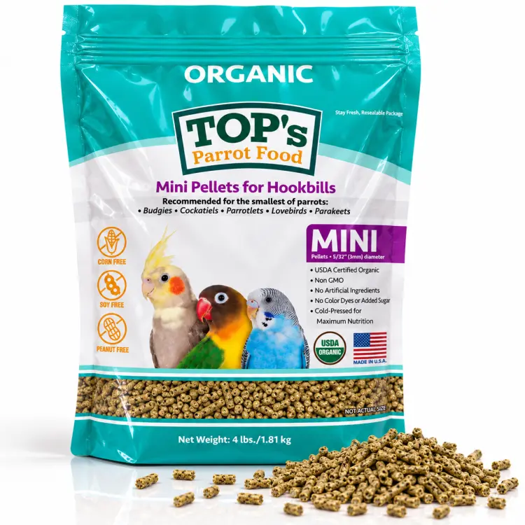 Top's Organic Parrot Food - Mini - Granulat dla nimf i innych małych papug 1,81 kg od ParrotPalnet.pl