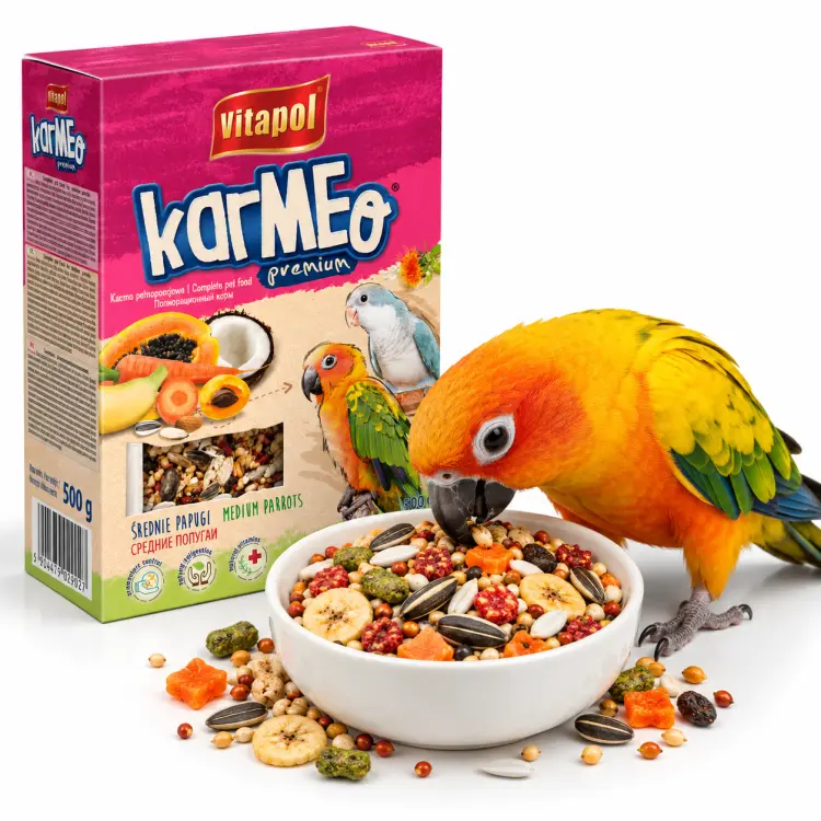 Vitapol Karmeo PREMIUM Mieszanka dla średnich papug 800 g – Pełnoporcjowa Karma Premium od ParrotPlanet.pl