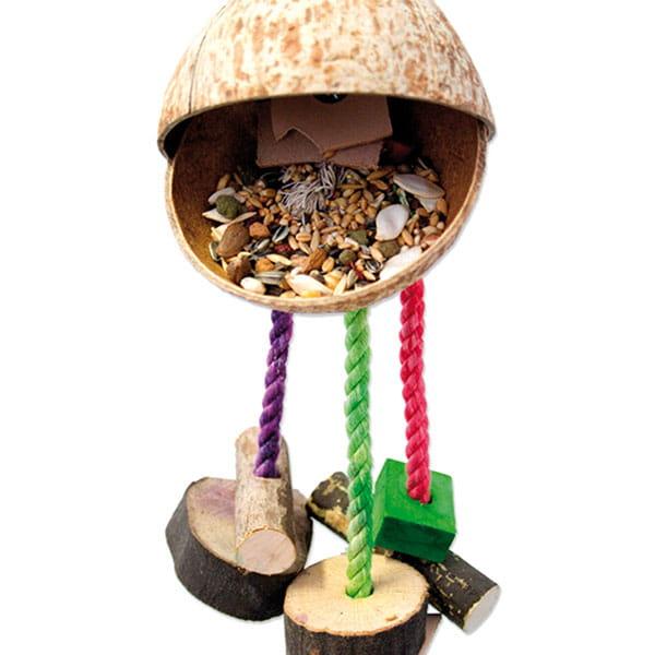 Kokosowa Niespodzianka- zabawka dla średnich i większych papug od ParrotPlanet.pl